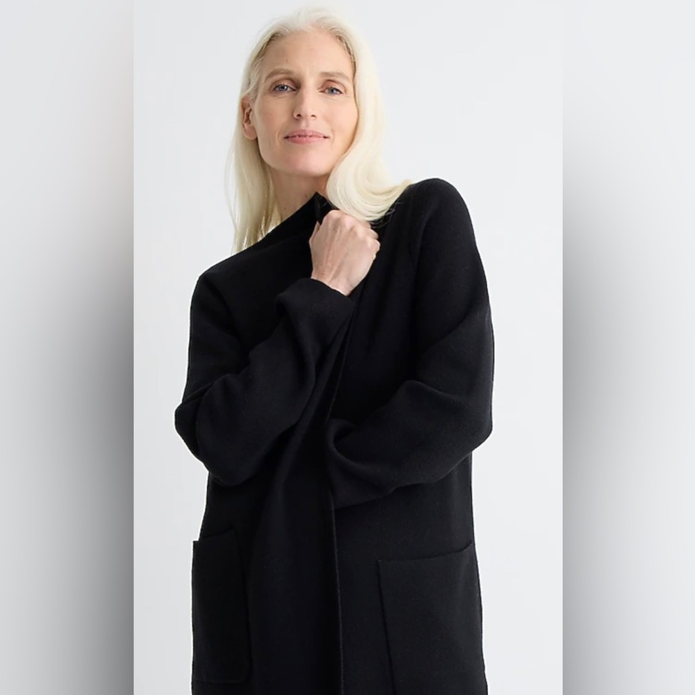 NWT J Crew Juliette collarless sweater-blazer size M Black J6339 - Picture 4 of 10
